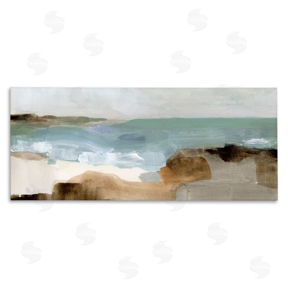 Abstract Ocean Wave Landscape Canvas Wall Art, Home Decor by Victoria Barnes