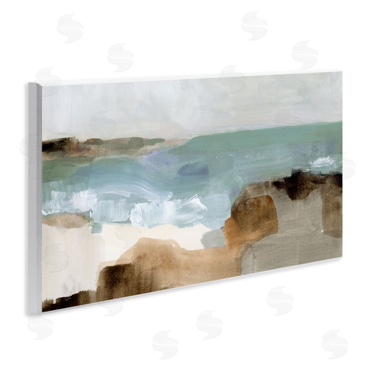 Abstract Ocean Wave Landscape Wood Plaque Wall Art, Home Decor by Victoria Barnes