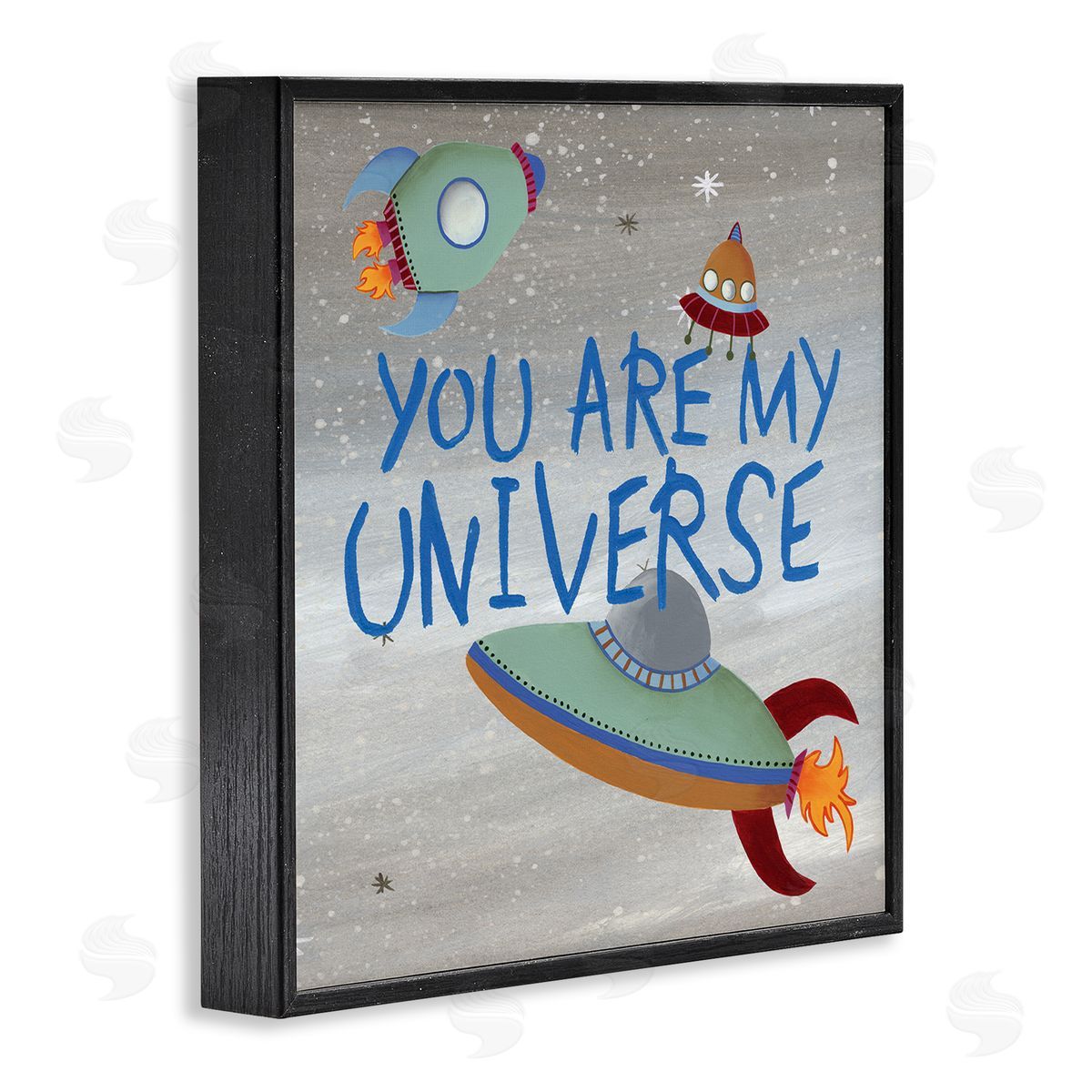 Regina Moore You're My Universe Quote Sci-Fi Outer Space UFO Black Framed Glicee Wall Art Print