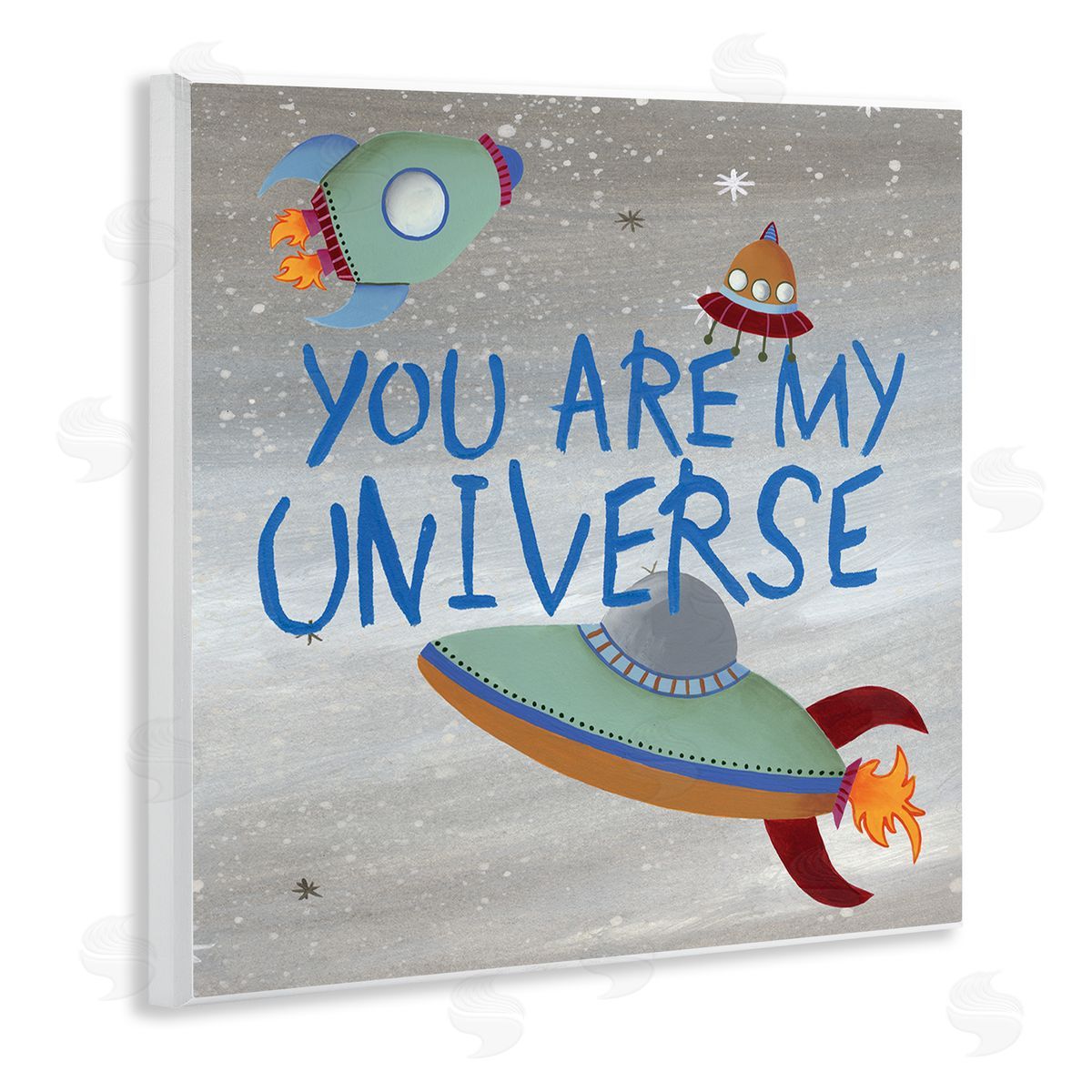 Regina Moore You're My Universe Quote Sci-Fi Outer Space UFO Wooden Wall Plaque Art Print