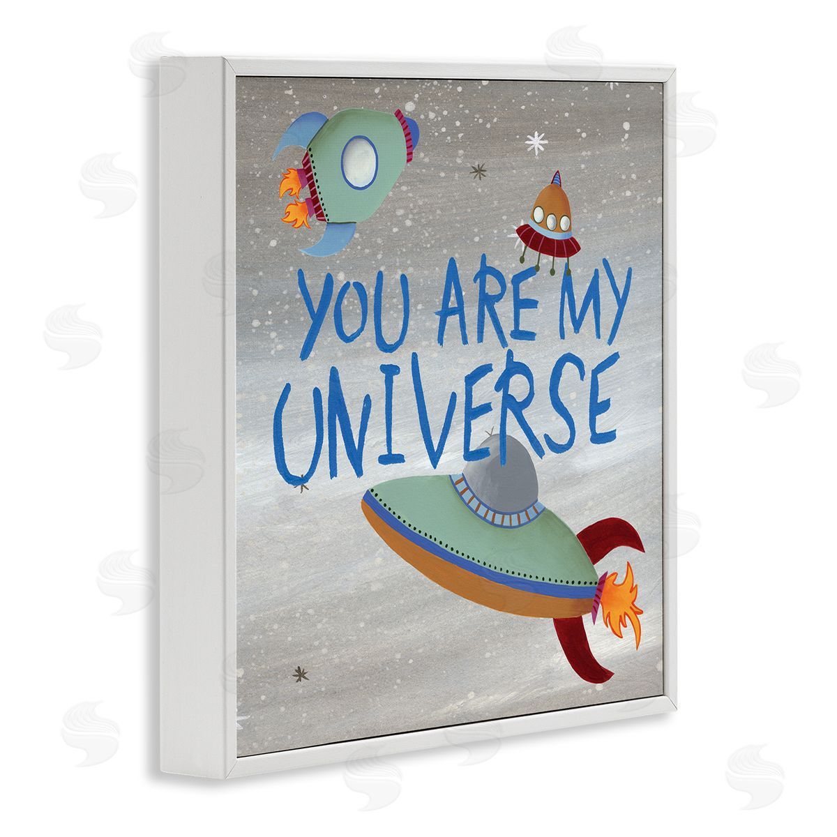 Regina Moore You're My Universe Quote Sci-Fi Outer Space UFO White Framed Glicee Wall Art Print