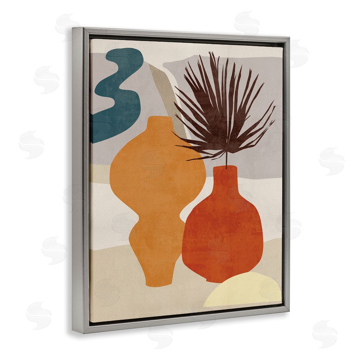 Melissa Wang Retro Decorated Vases Earth Tones Abstract Pottery