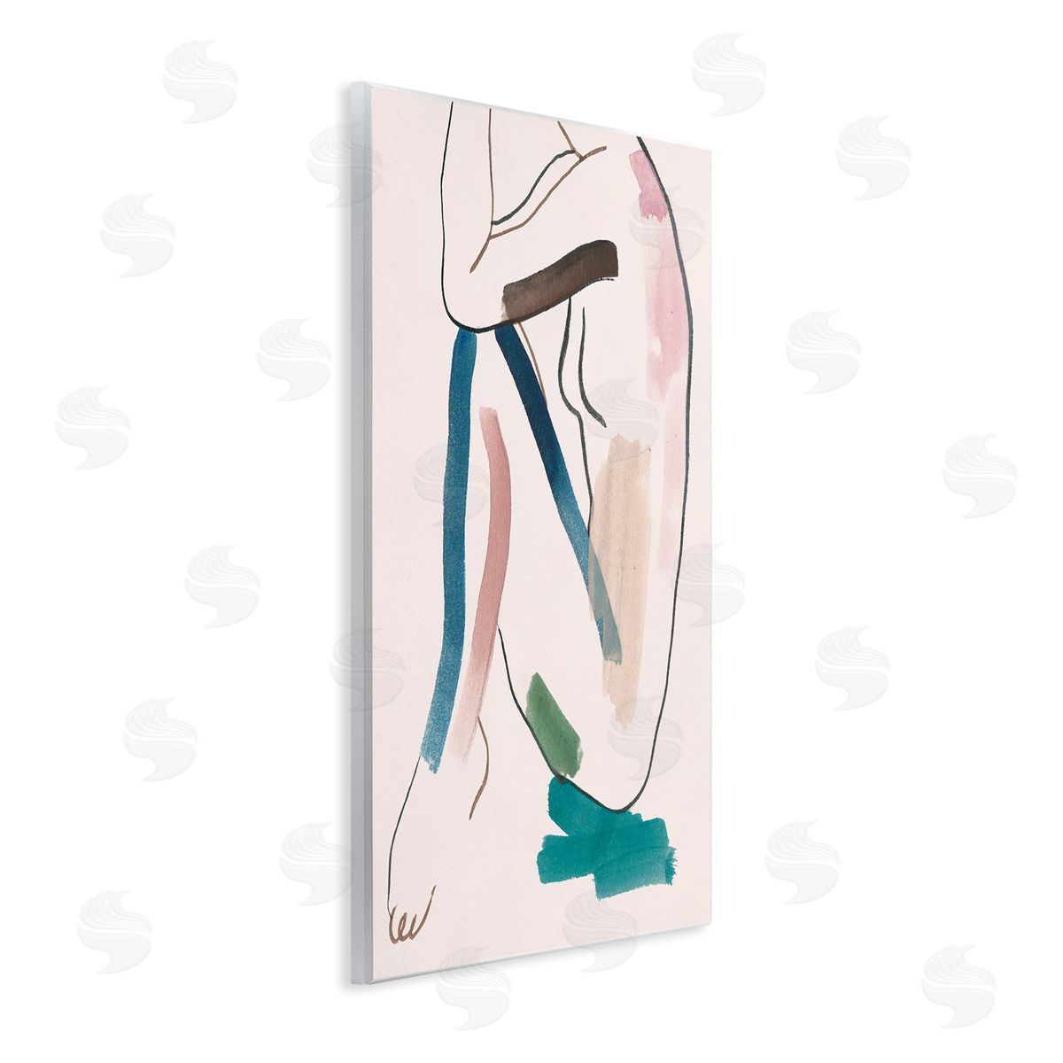 Melissa Wang Conceptual Crouched Female Figure Resting Bold Lines