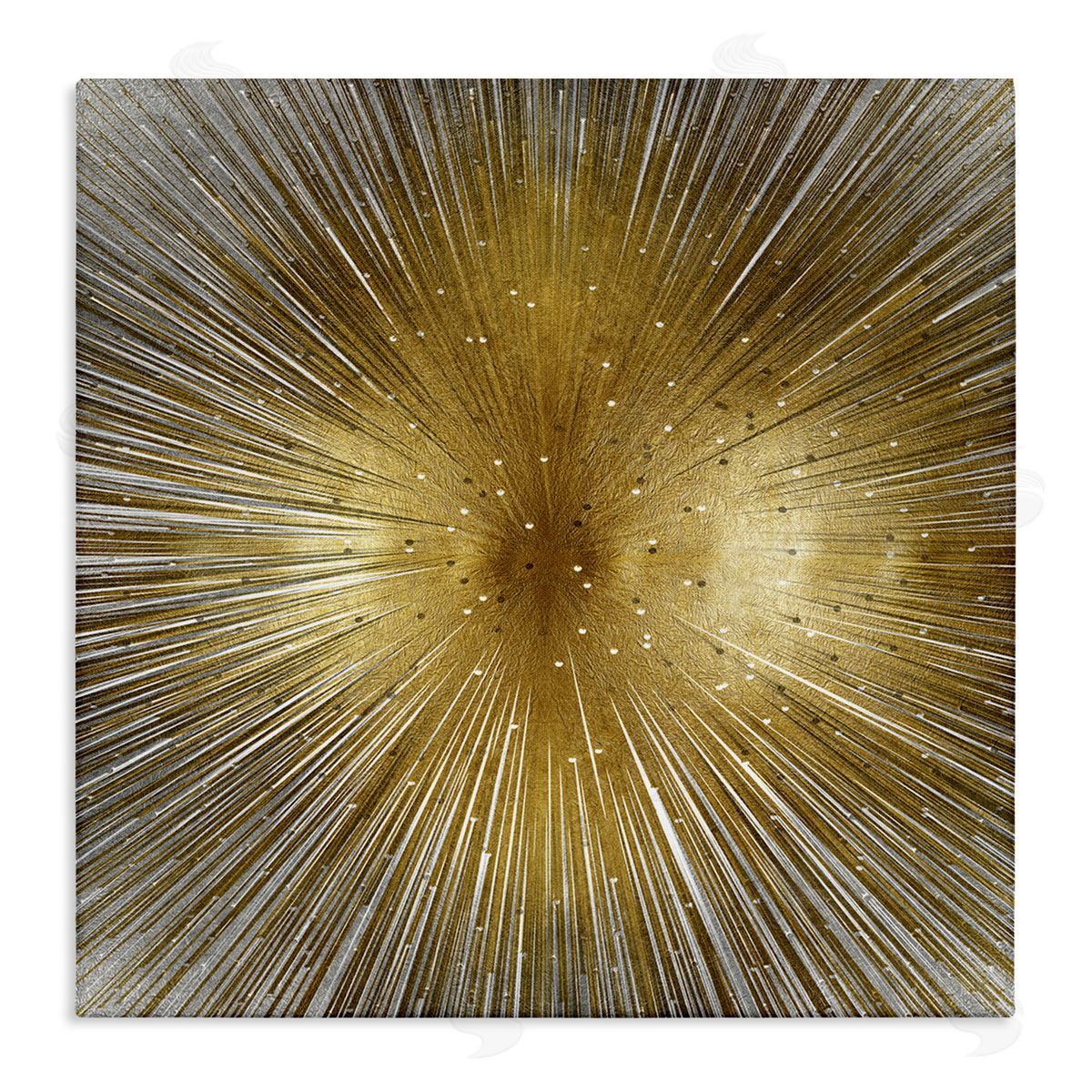 Abby Young Art Deco Abstract Sunburst Lines Polka Dots Stretched Canvas Wall Art Print