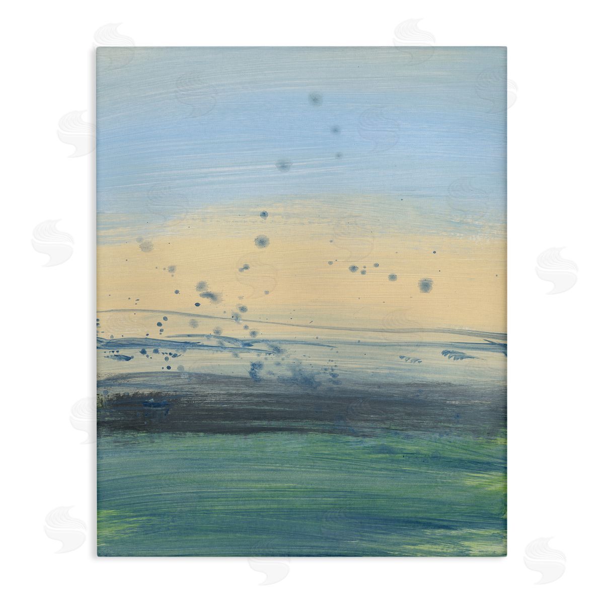 Bronwyn Baker Conceptual Yellow Ocean Sunset Blue Paint Splatter