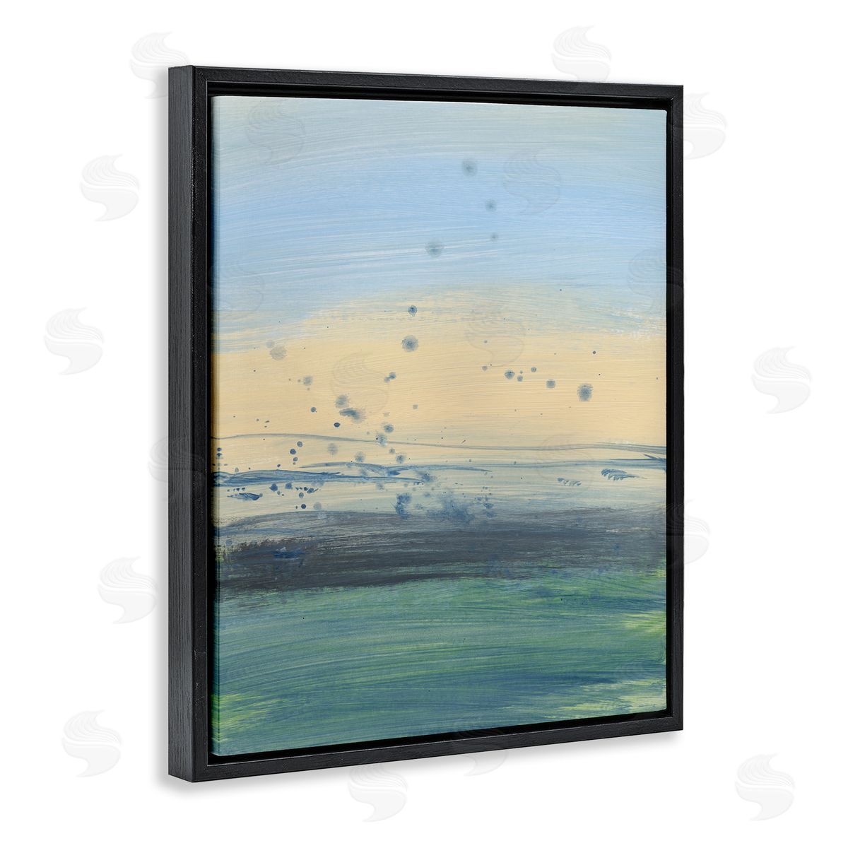 Bronwyn Baker Conceptual Yellow Ocean Sunset Blue Paint Splatter