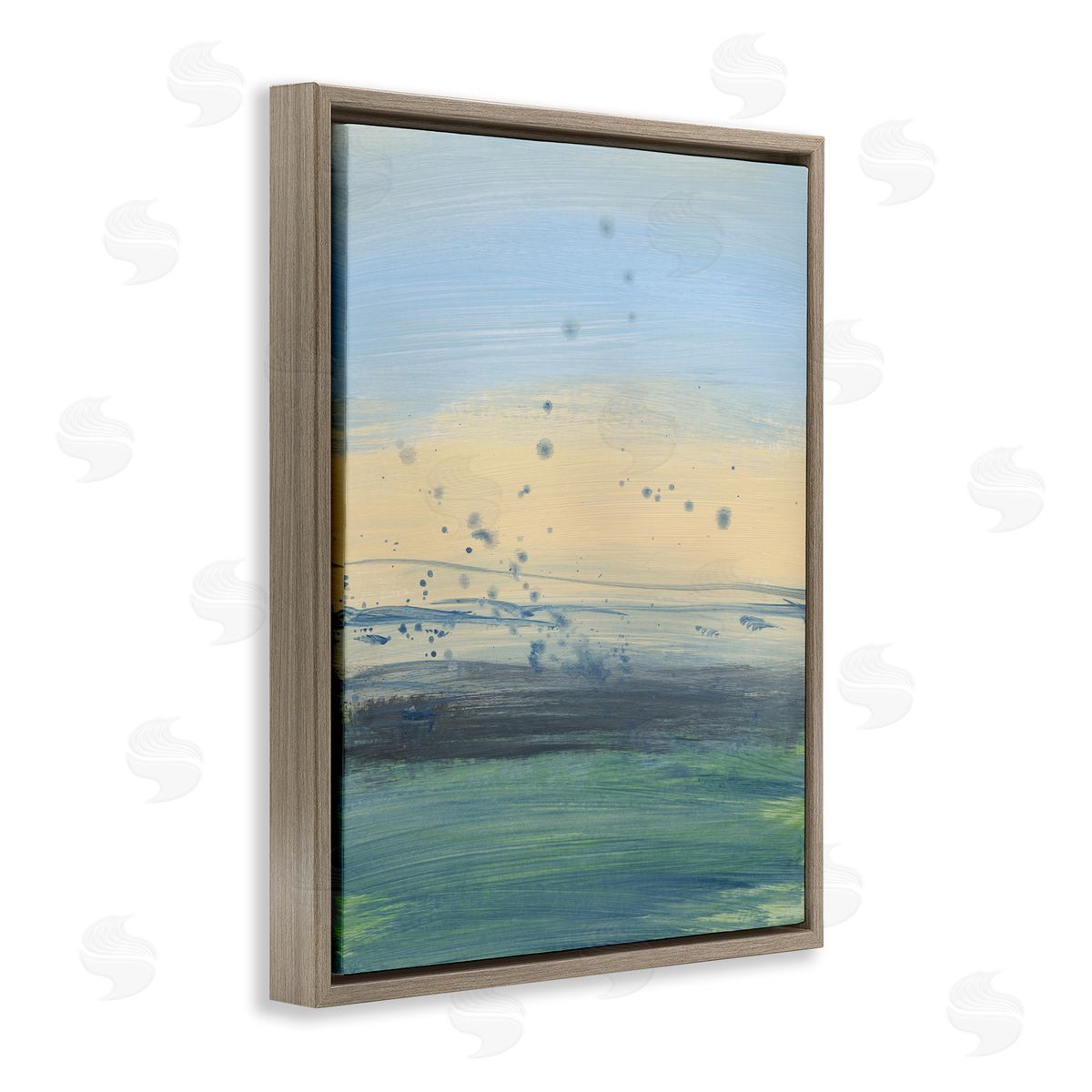 Bronwyn Baker Conceptual Yellow Ocean Sunset Blue Paint Splatter