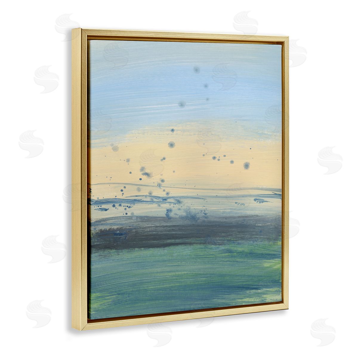Bronwyn Baker Conceptual Yellow Ocean Sunset Blue Paint Splatter