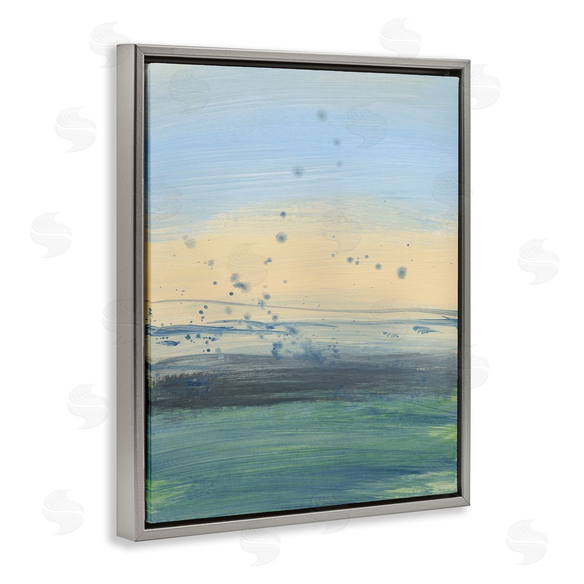 Bronwyn Baker Conceptual Yellow Ocean Sunset Blue Paint Splatter