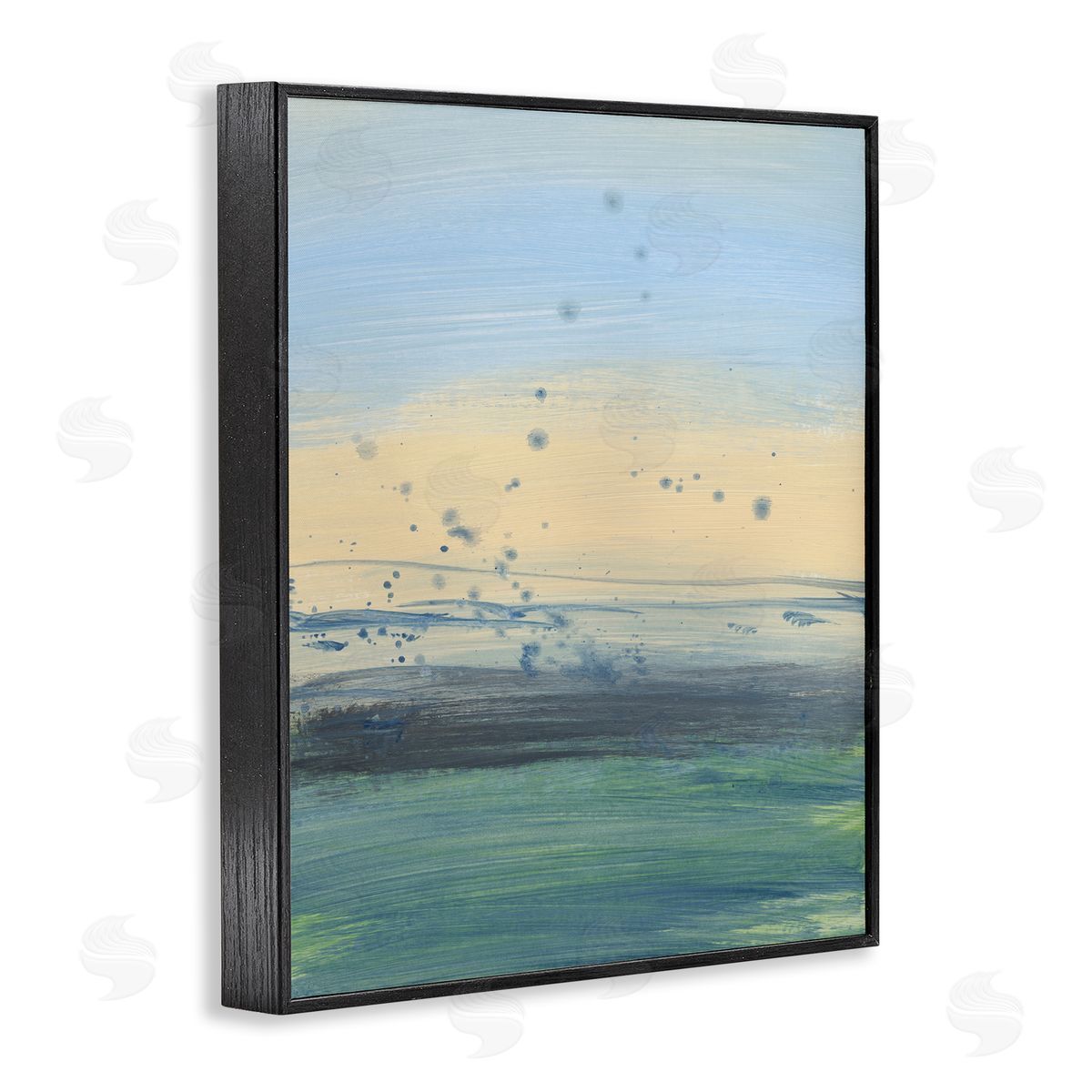 Bronwyn Baker Conceptual Yellow Ocean Sunset Blue Paint Splatter