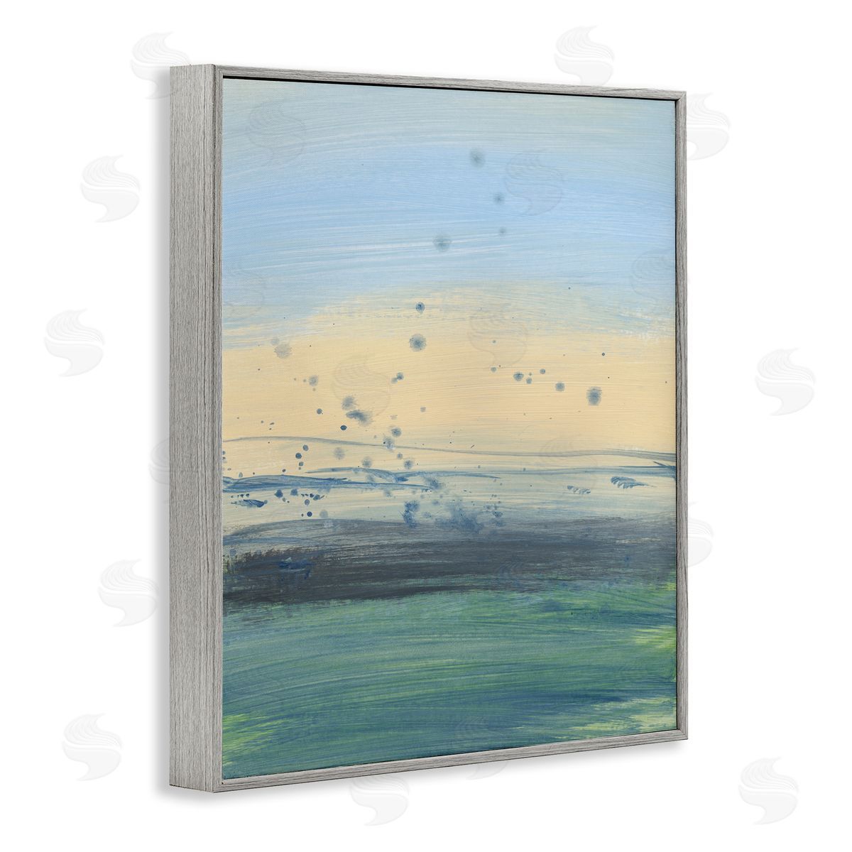 Bronwyn Baker Conceptual Yellow Ocean Sunset Blue Paint Splatter