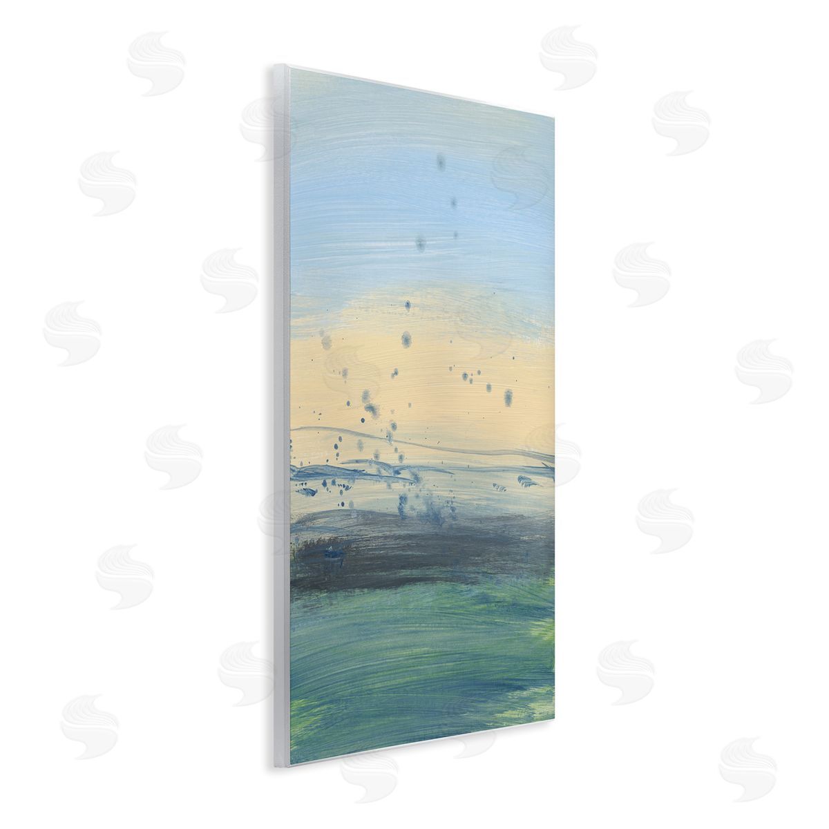 Bronwyn Baker Conceptual Yellow Ocean Sunset Blue Paint Splatter