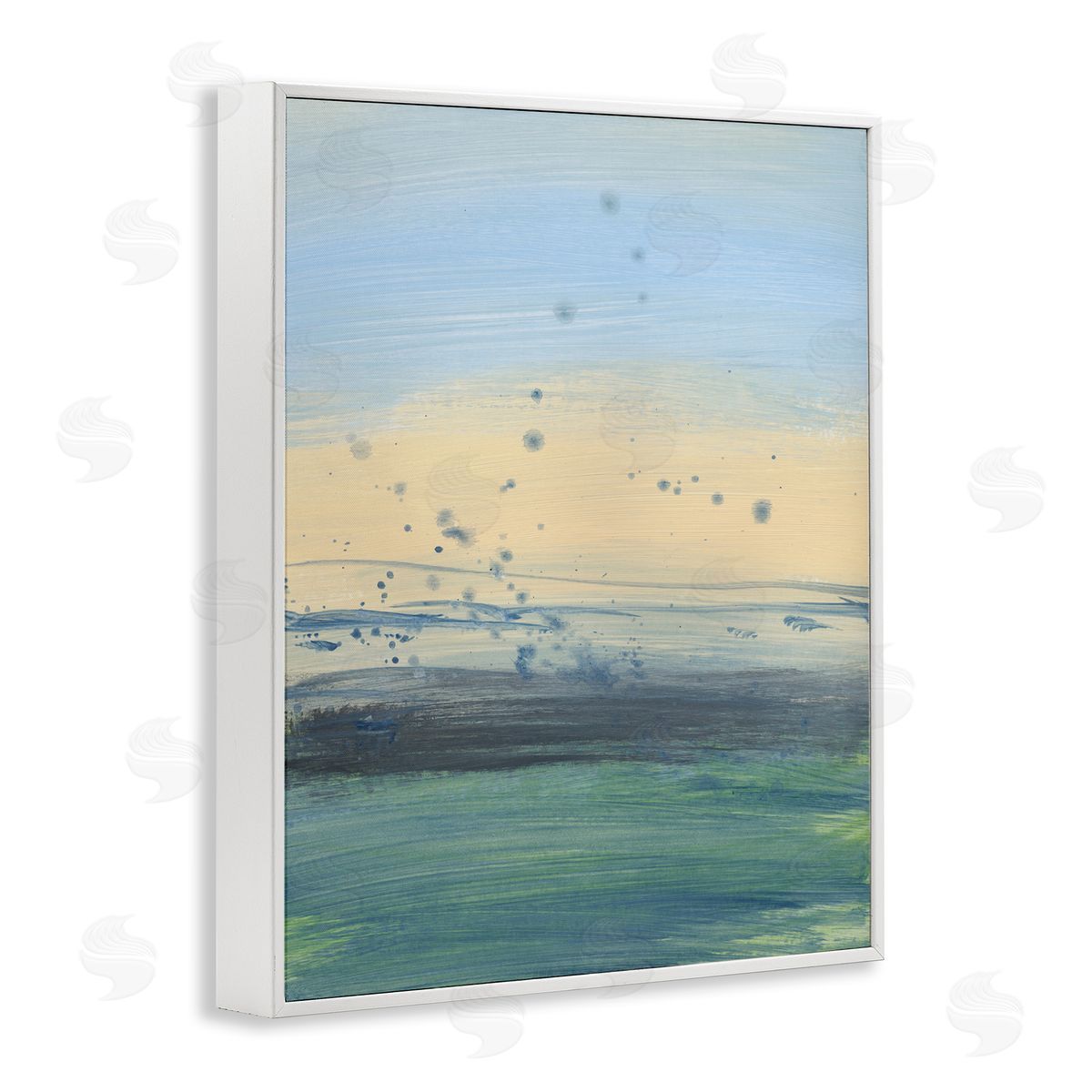 Bronwyn Baker Conceptual Yellow Ocean Sunset Blue Paint Splatter