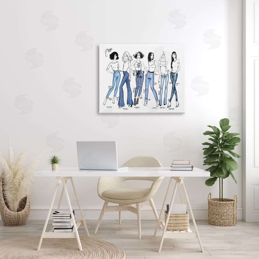 BlursByAI Denim By Decades Female Fashion Jeans Blue White