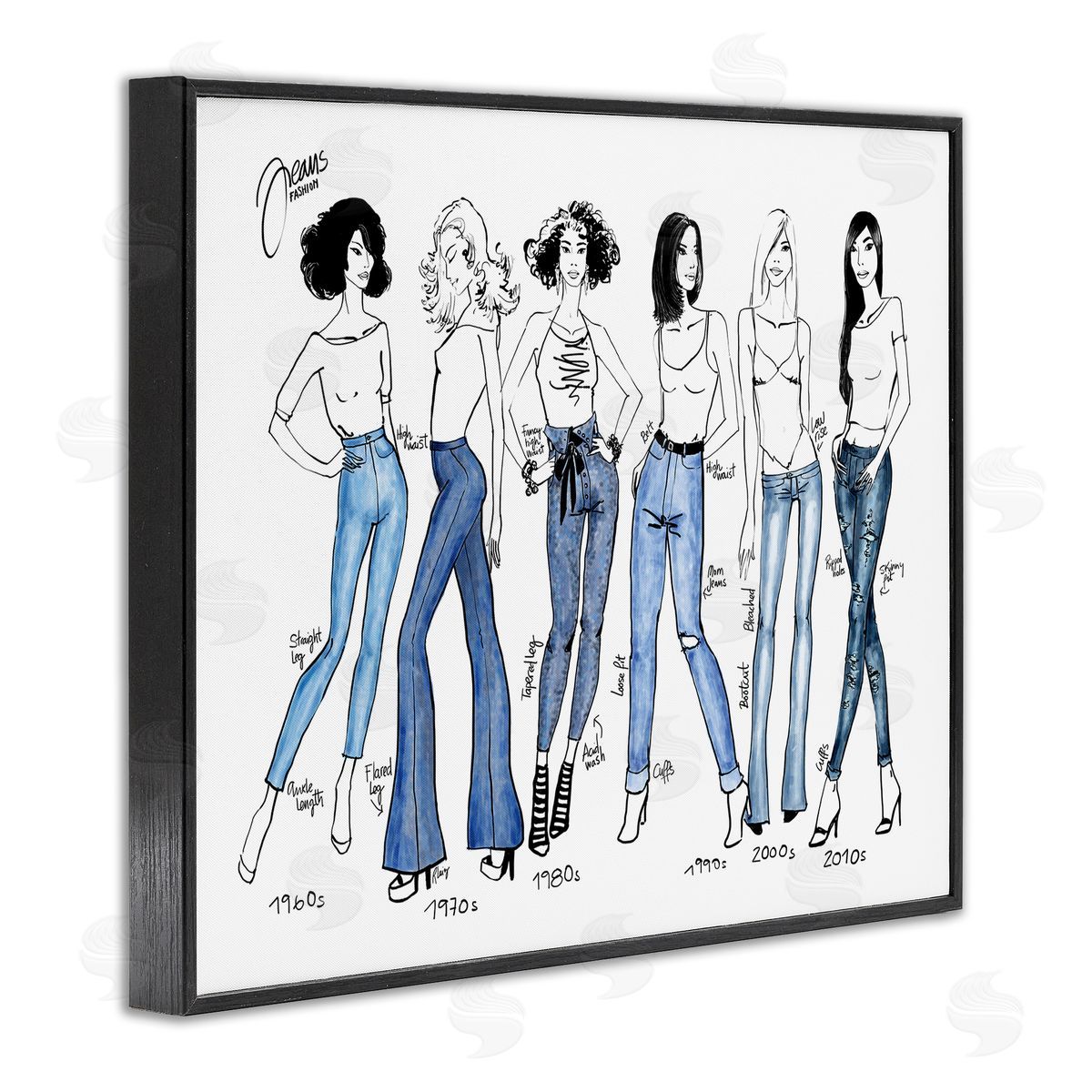 BlursByAI Denim By Decades Female Fashion Jeans Blue White