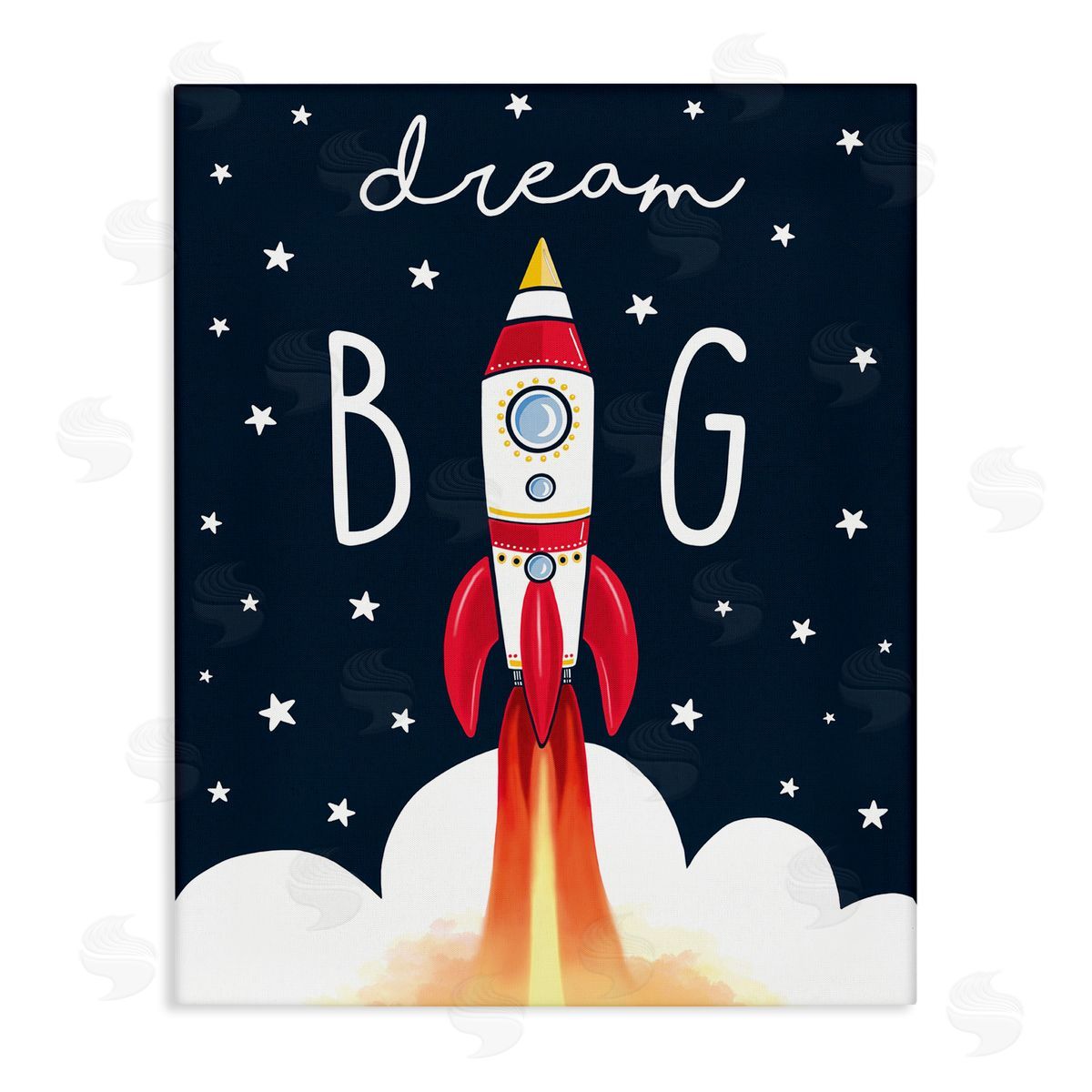 Elizabeth Tyndall Dream Big Sentiment Rocket Blast Off Starry Clouds