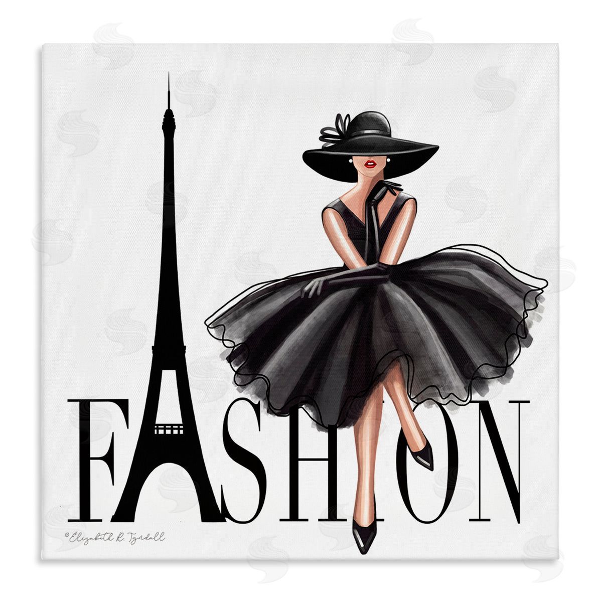 Parisian Fashion Illustration Canvas Wall Art, Home Decor by Elizabeth Tyndall
