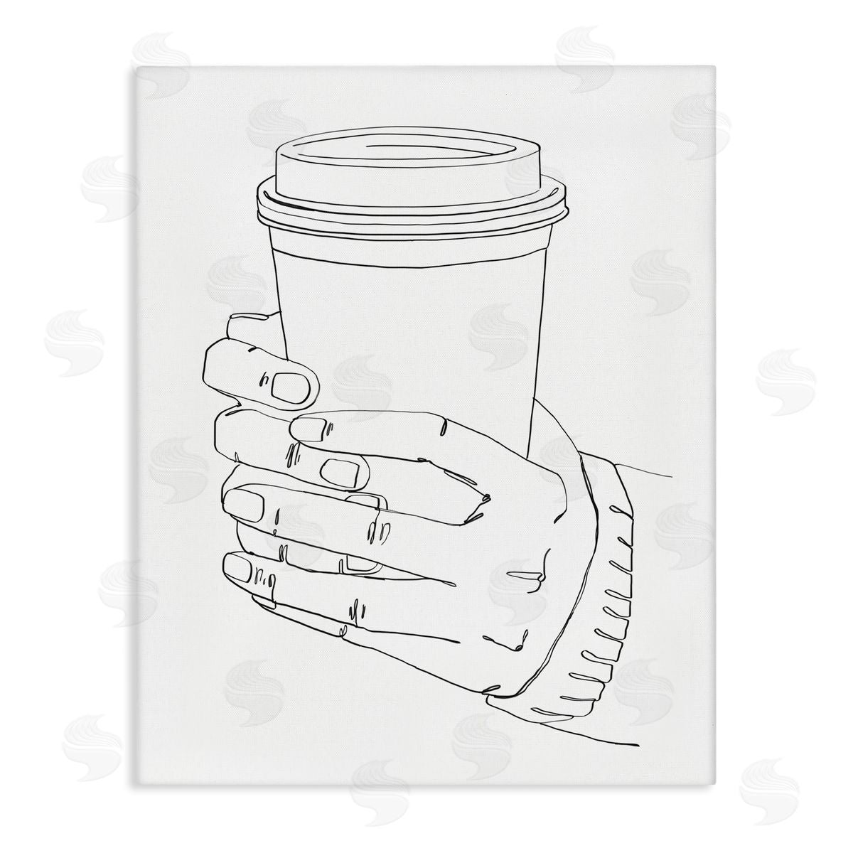 Ziwei Li Firm Hands on Coffe_sidee Cup Minimal Line Drawing