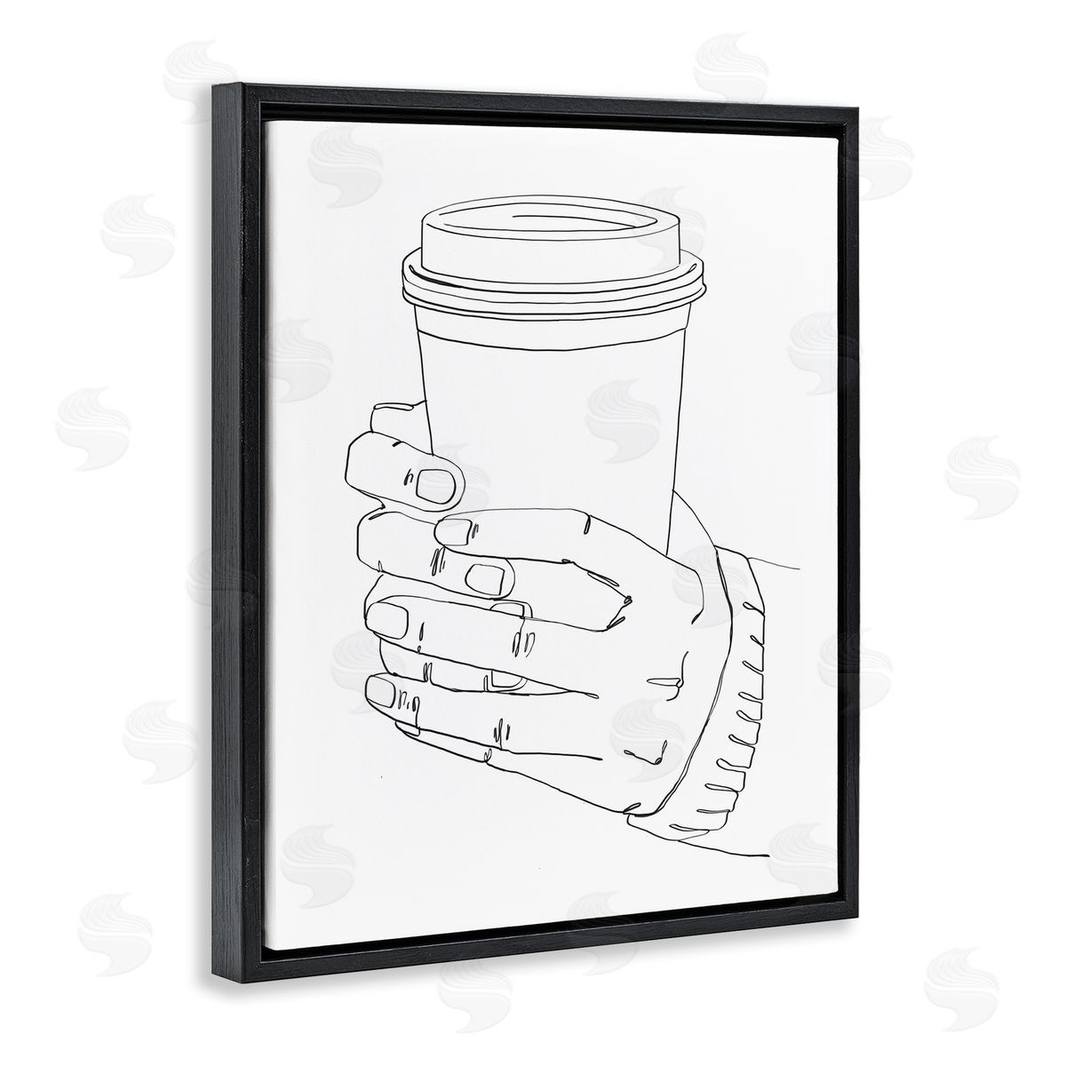 Ziwei Li Firm Hands on Coffe_sidee Cup Minimal Line Drawing
