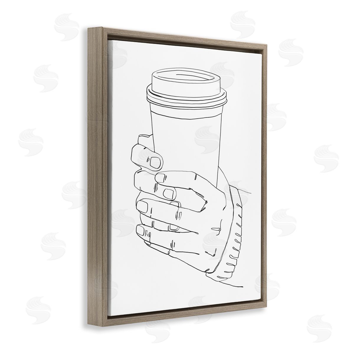 Ziwei Li Firm Hands on Coffe_sidee Cup Minimal Line Drawing