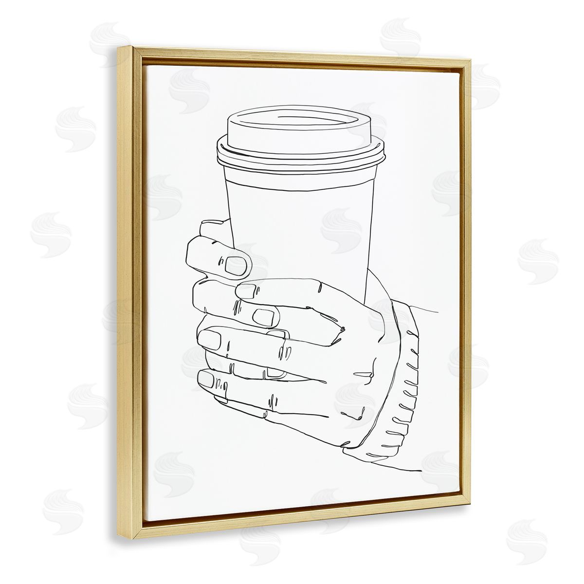 Ziwei Li Firm Hands on Coffe_sidee Cup Minimal Line Drawing