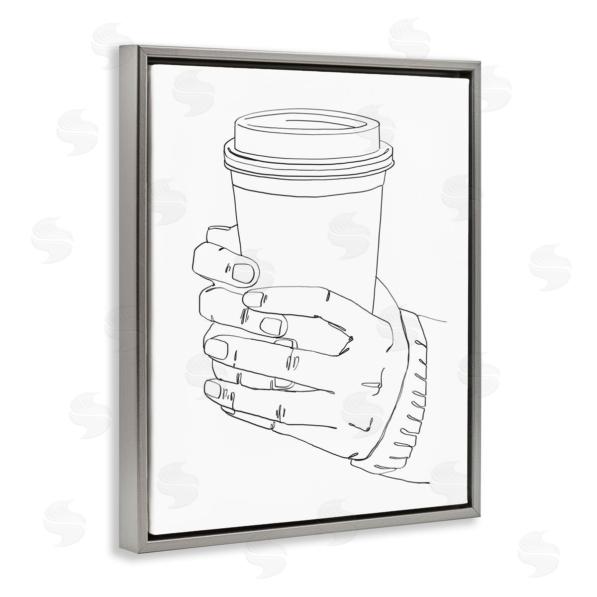 Ziwei Li Firm Hands on Coffe_sidee Cup Minimal Line Drawing