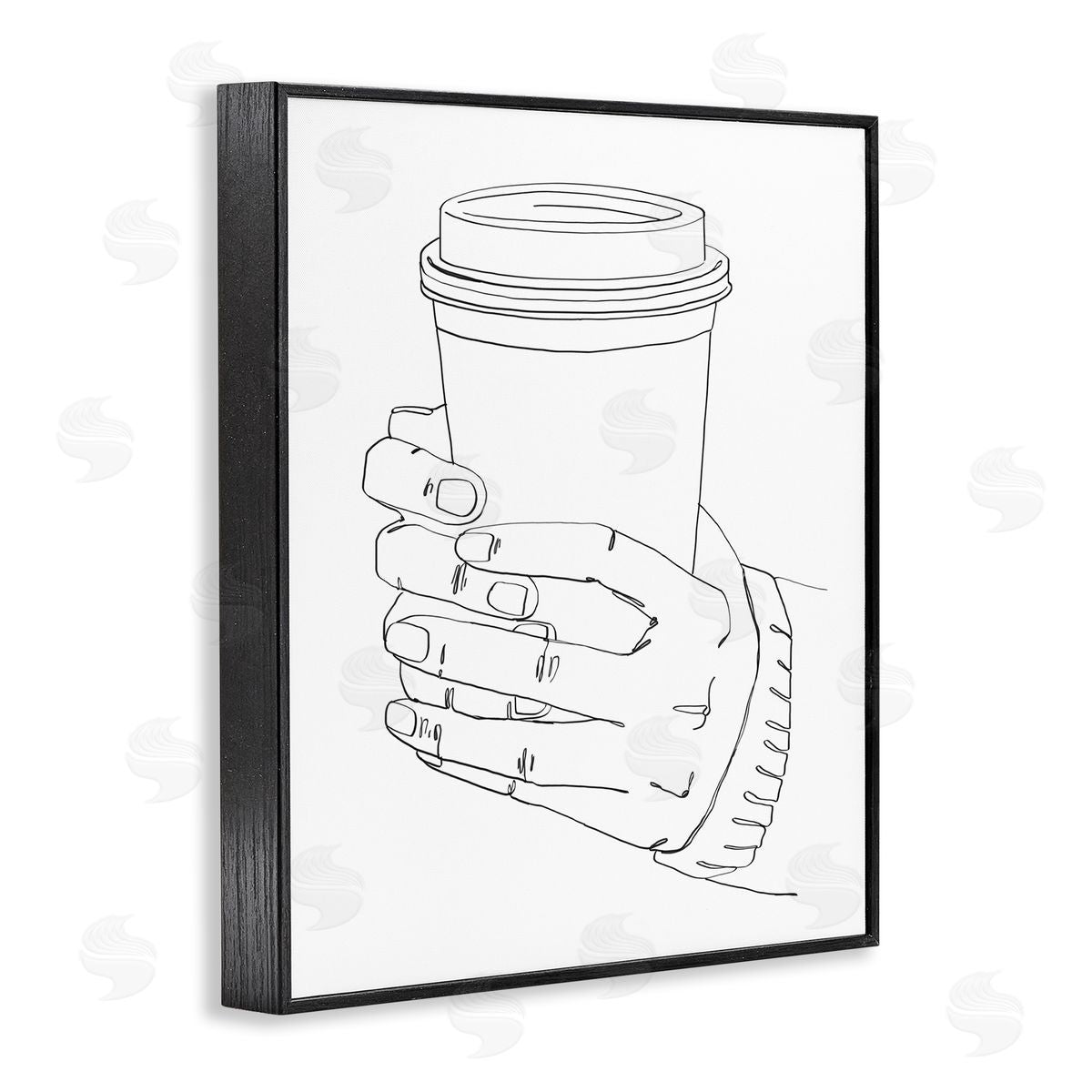 Ziwei Li Firm Hands on Coffe_sidee Cup Minimal Line Drawing