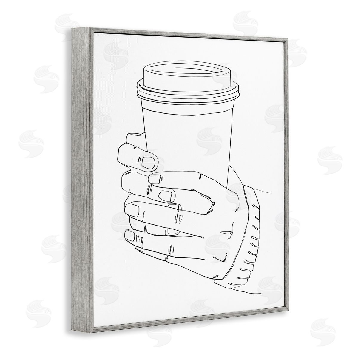 Ziwei Li Firm Hands on Coffe_sidee Cup Minimal Line Drawing