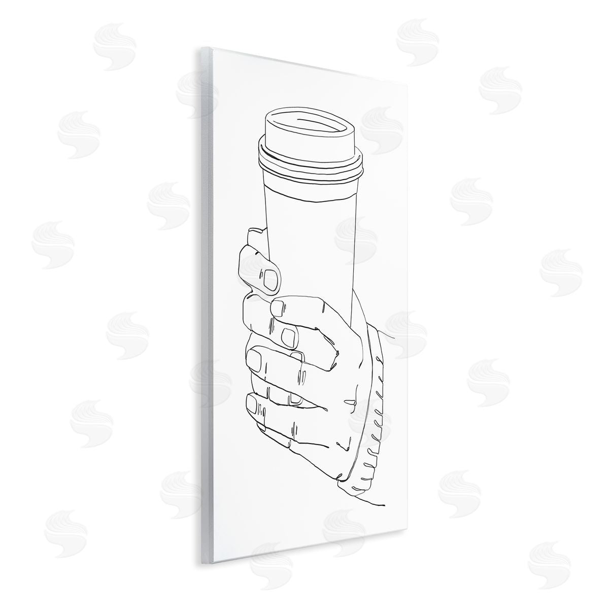Ziwei Li Firm Hands on Coffe_sidee Cup Minimal Line Drawing