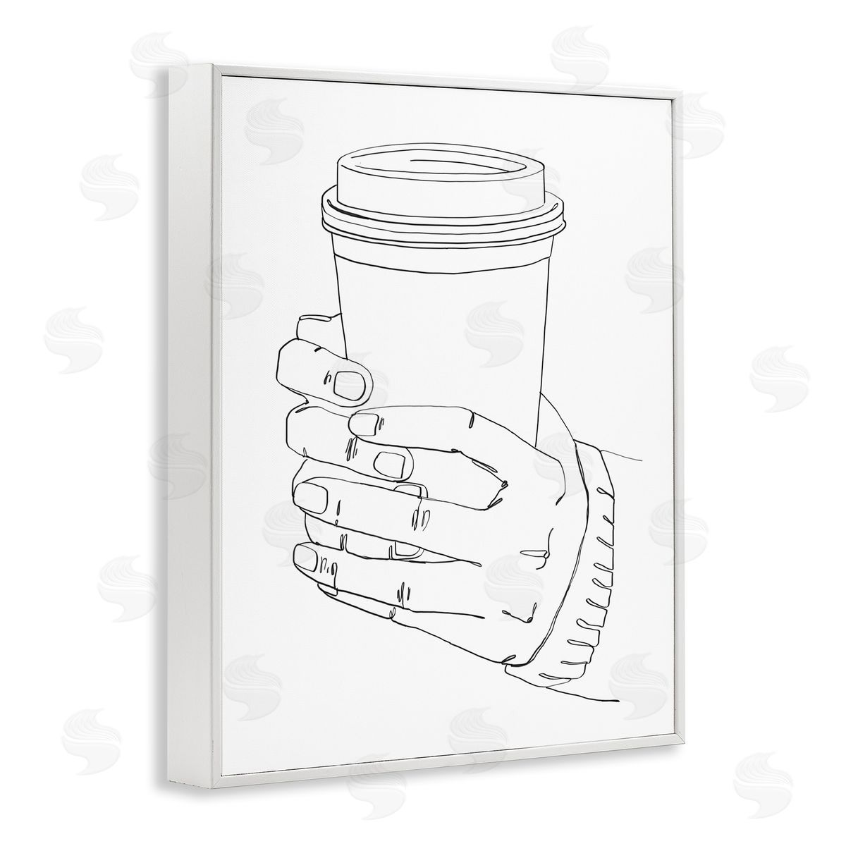 Ziwei Li Firm Hands on Coffe_sidee Cup Minimal Line Drawing