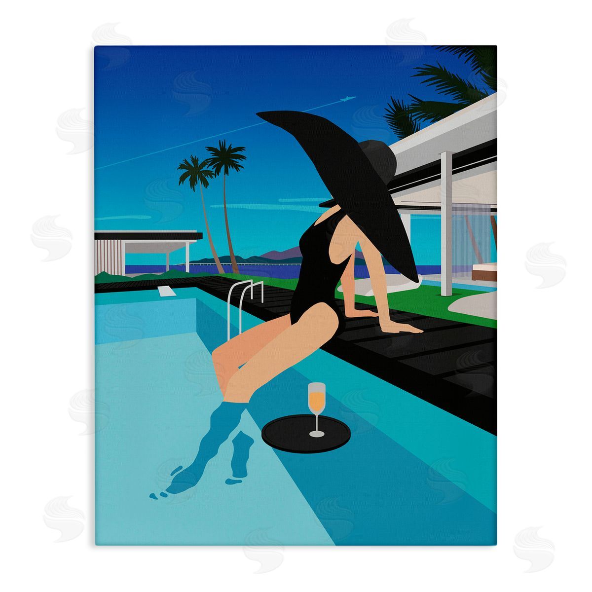 Ziwei Li Glam Fashion Relaxing Poolside Floating Drink Tray
