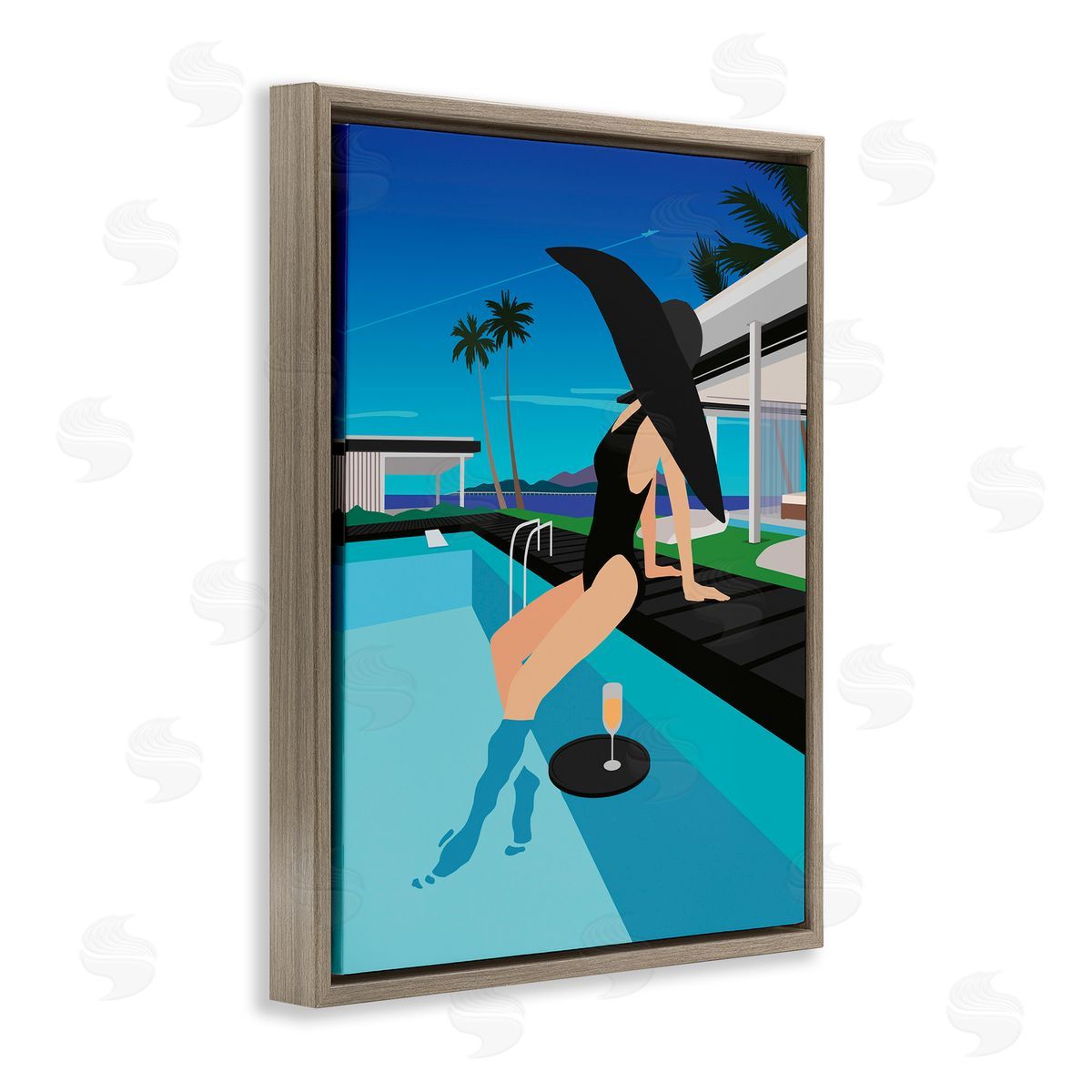 Ziwei Li Glam Fashion Relaxing Poolside Floating Drink Tray
