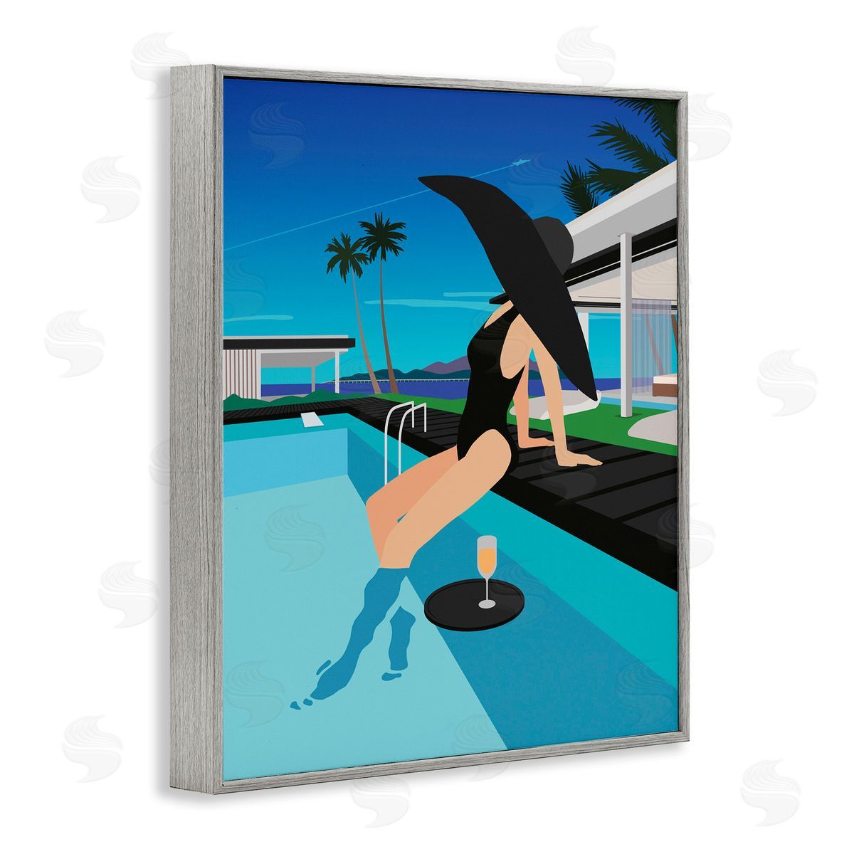 Ziwei Li Glam Fashion Relaxing Poolside Floating Drink Tray