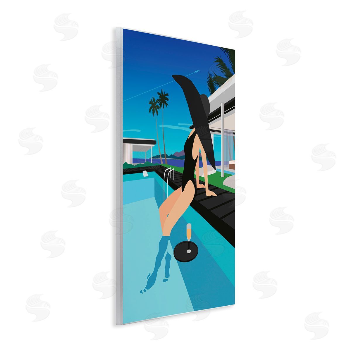 Ziwei Li Glam Fashion Relaxing Poolside Floating Drink Tray