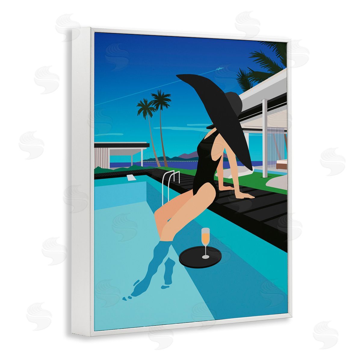 Ziwei Li Glam Fashion Relaxing Poolside Floating Drink Tray