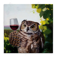 Lucia Heffernan | Owl Drinking Red Wine