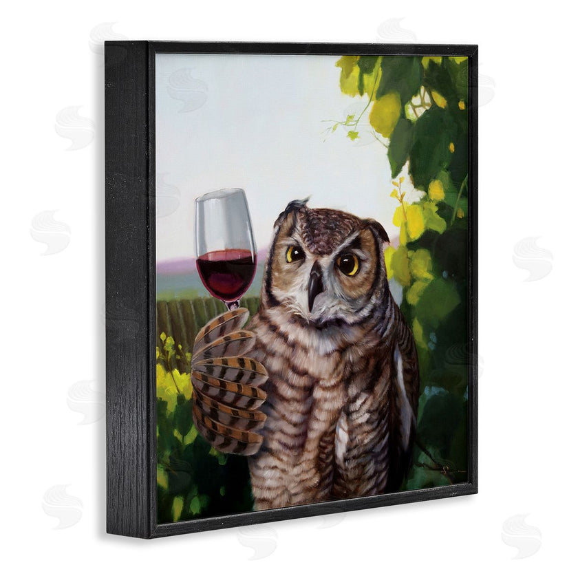 Lucia Heffernan | Owl Drinking Red Wine