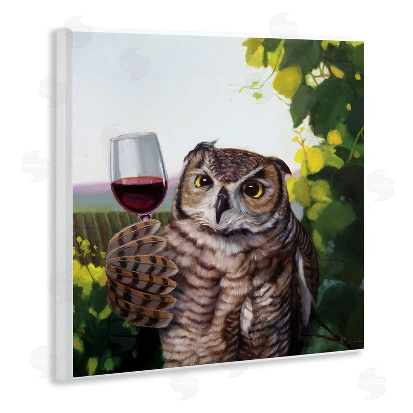 Lucia Heffernan | Owl Drinking Red Wine