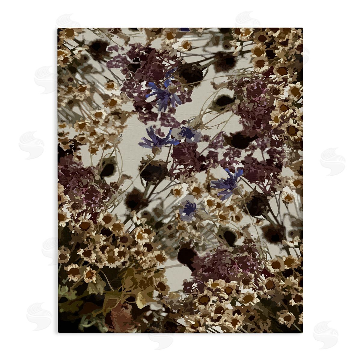 Hannah Heemsbergen Darkened Wildflower Cluster Group of Tuscan Florals