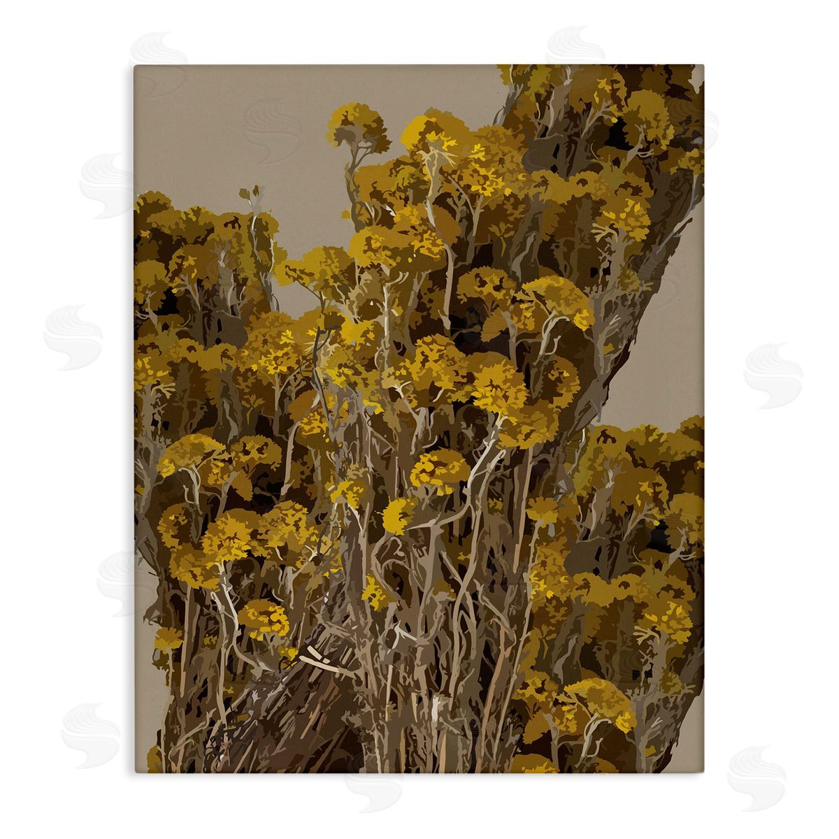 Hannah Heemsbergen Bushels of Yellow Flowers Darkened Tuscan Florals