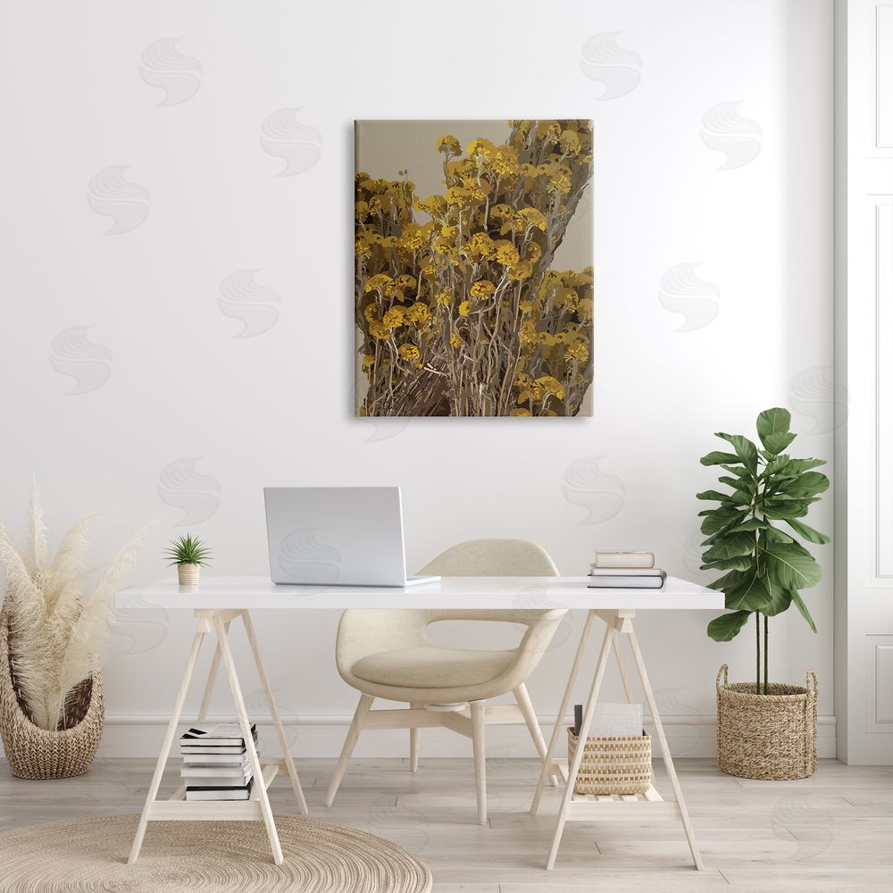Hannah Heemsbergen Bushels of Yellow Flowers Darkened Tuscan Florals