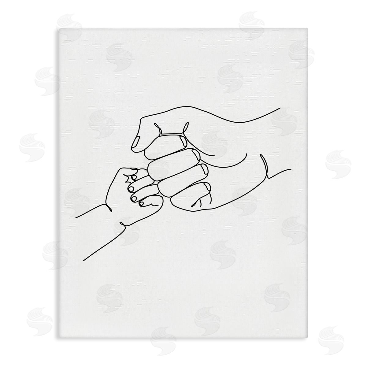 JJ Design House LLC Fist Bump Family Hands Minimal Line Drawing