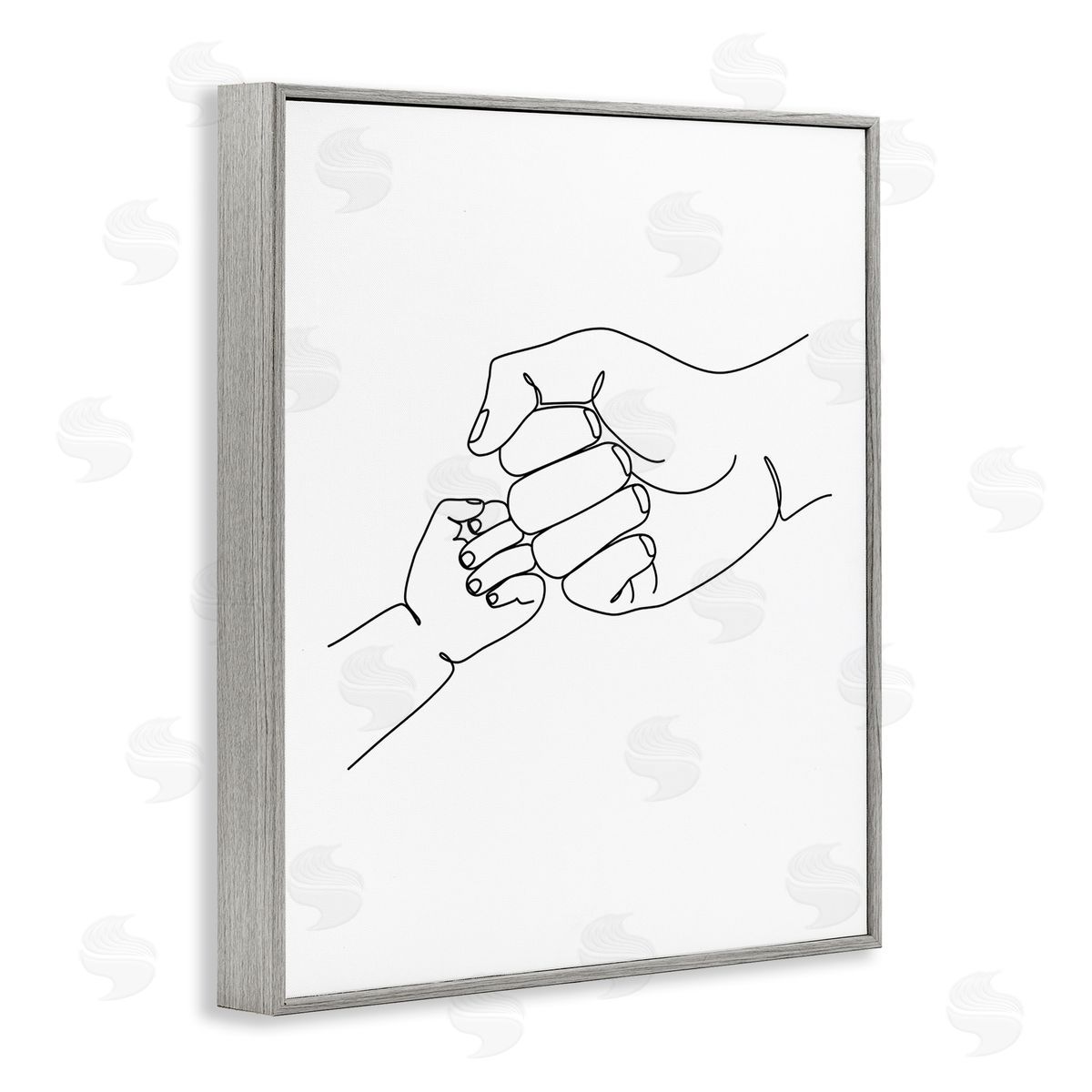 JJ Design House LLC Fist Bump Family Hands Minimal Line Drawing