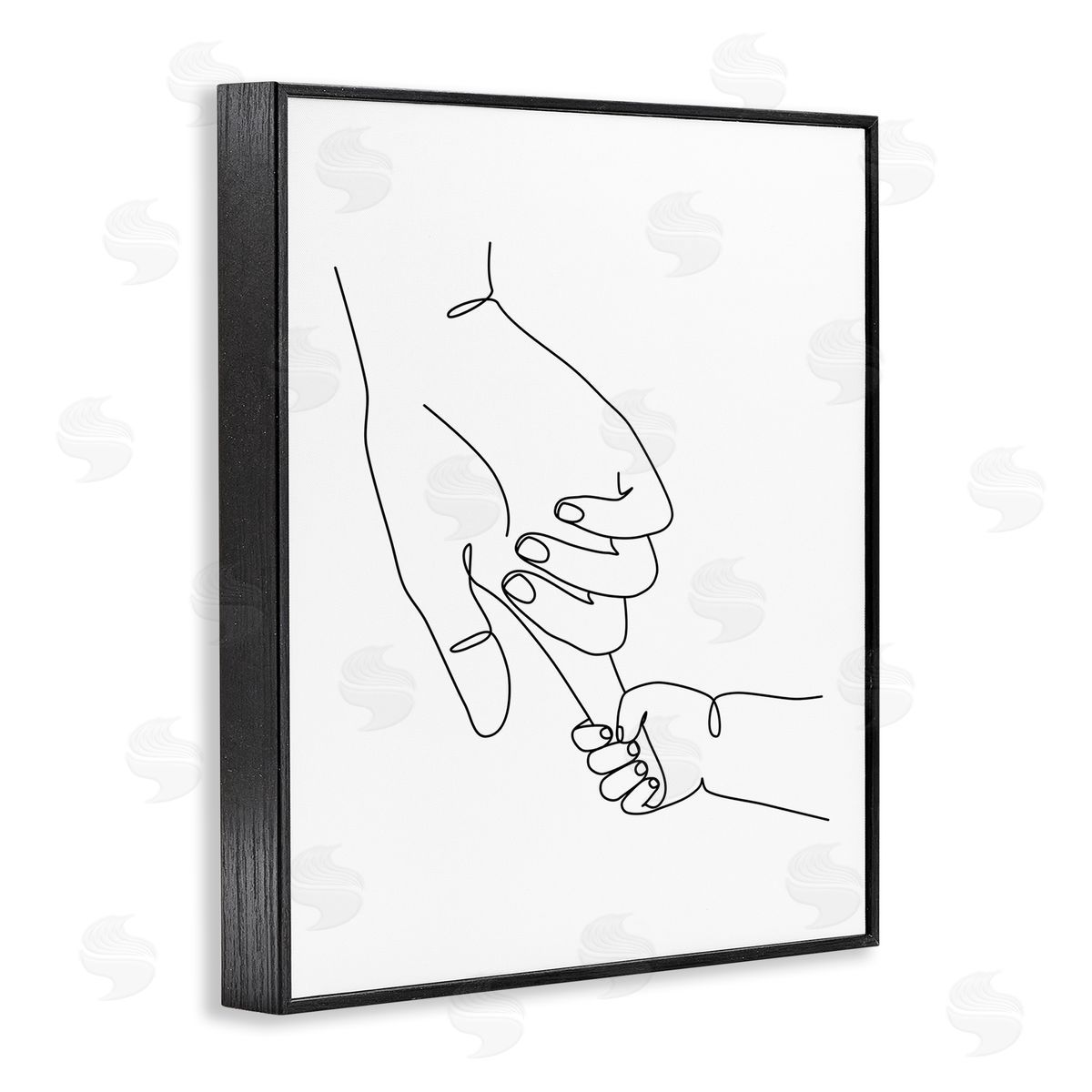 Baby Hands Holding Index Finger Black Frame Print Wall Art, Home Decor by JJ Design House LLC