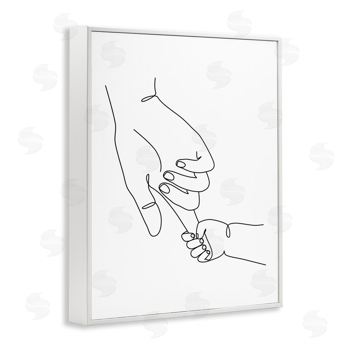 Baby Hands Holding Index Finger White Frame Print Wall Art, Home Decor by JJ Design House LLC