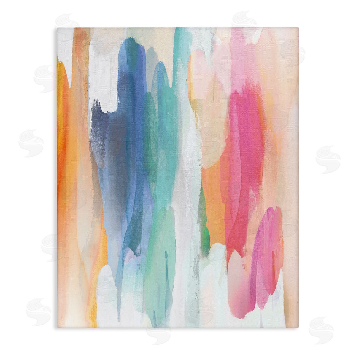 Jackie Hanson Faded Rainbow Tones Layered Shape Abstraction