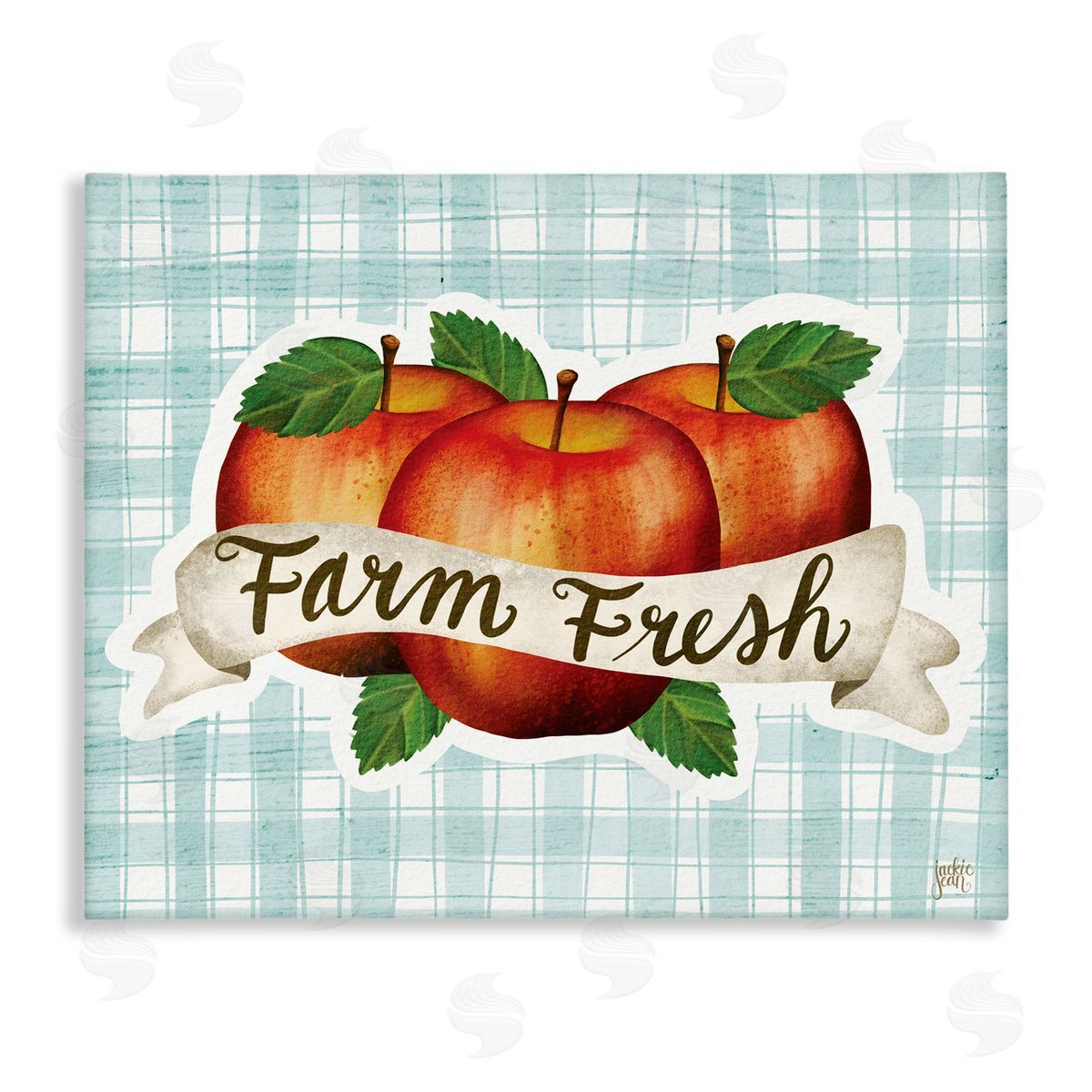 Jackie Quigley Farm fr_sideesh Red Apples over Blue Farm Plaid