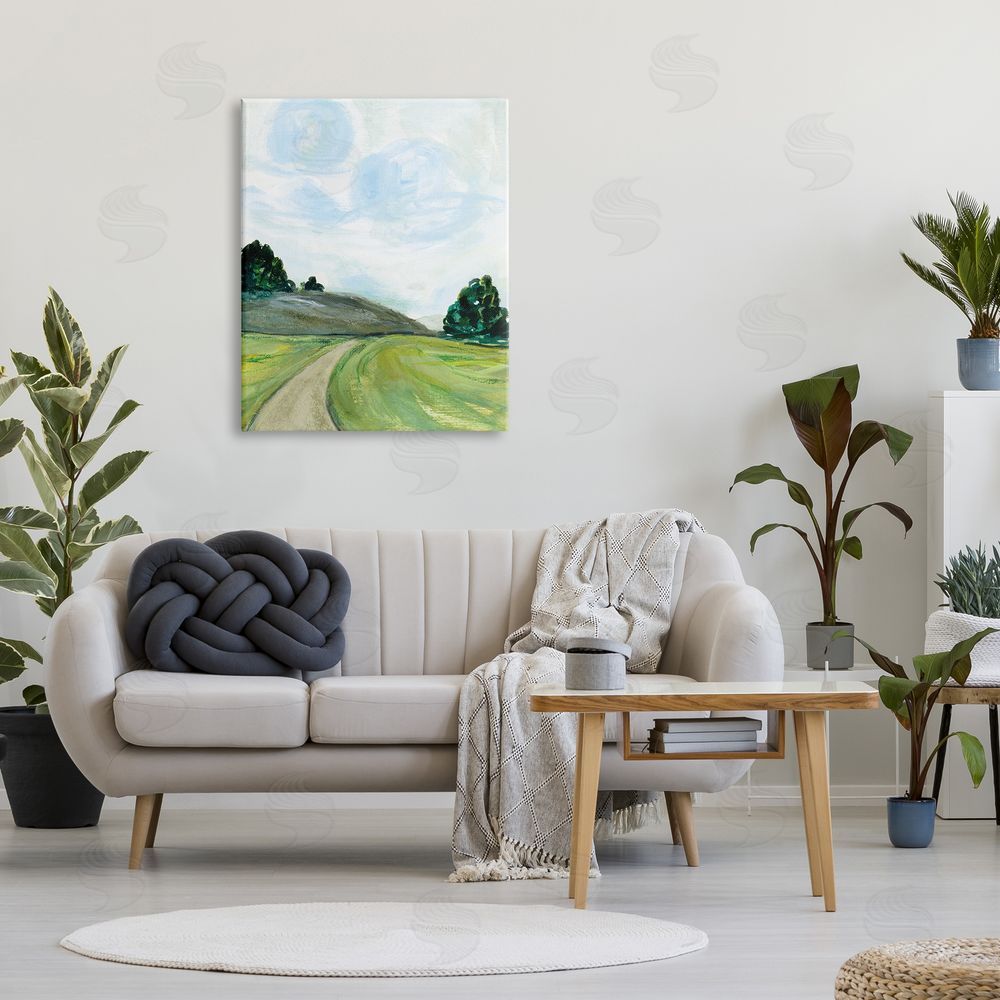 Joy Ting Countryside Path Landscape Green Hill Trees