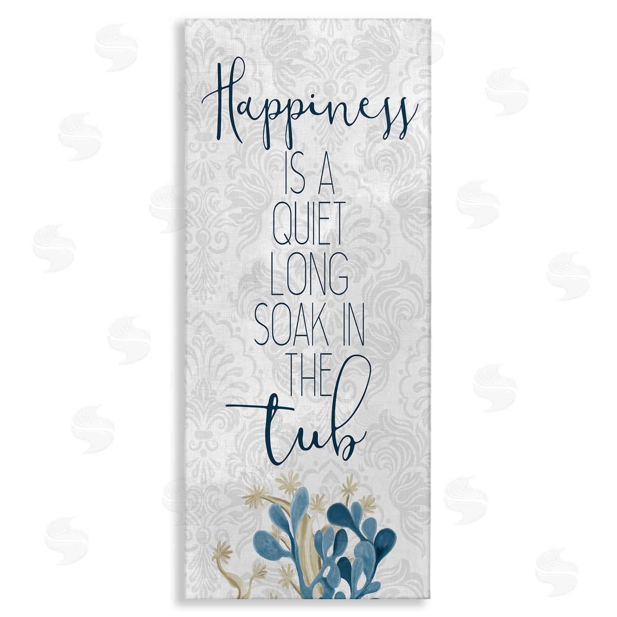 Kim Allen Happiness is Long Soak in Tub Phrase Blue Coral