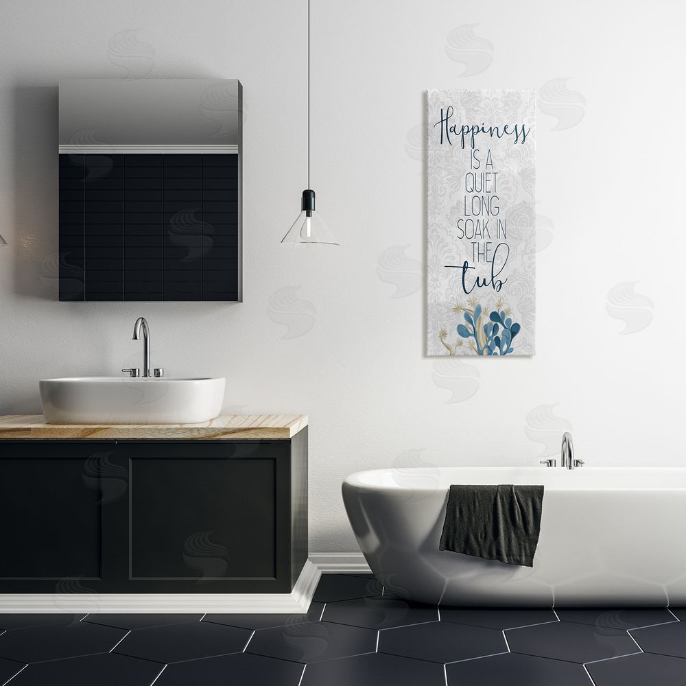 Kim Allen Happiness is Long Soak in Tub Phrase Blue Coral